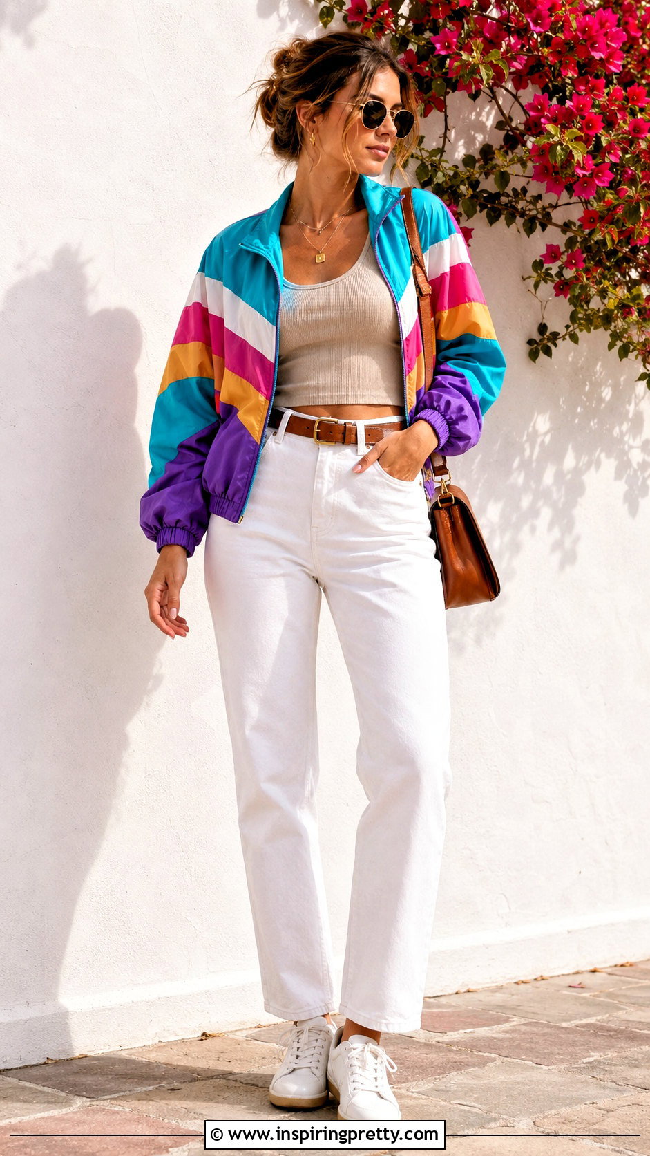 Vintage Tracksuit Top With White Jeans - 20 vintage tracksuit top outfit ideas