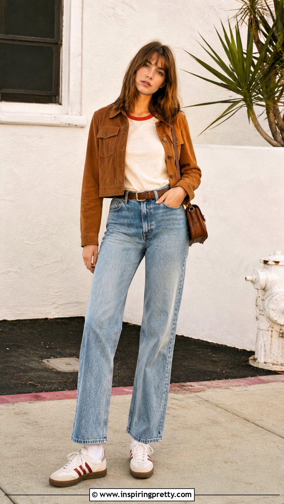 Vintage Wash Jeans And Ringer T Shirt Outfit - 50 jeans and top