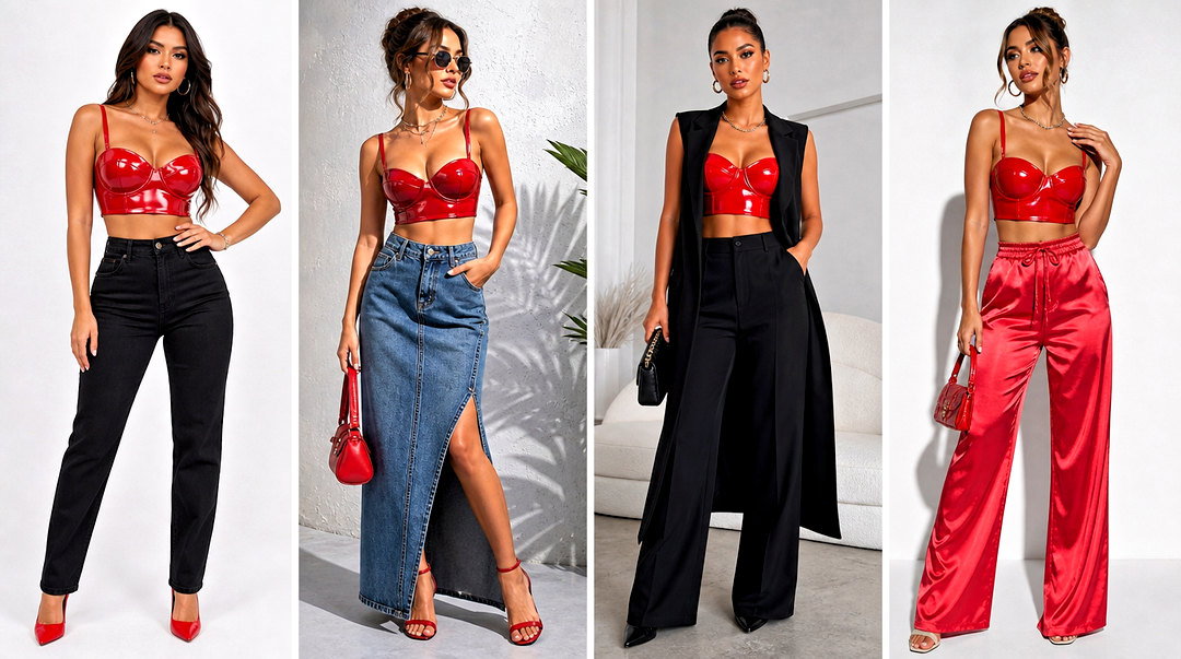 25 Vinyl Bra Top Outfit Ideas for Daring Festival Looks