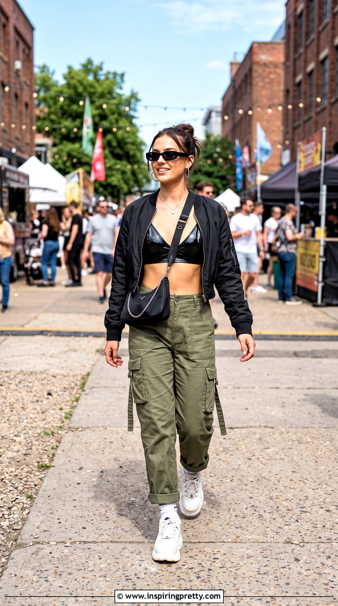 Vinyl Bra Top With Cargo Pants - 25 Vinyl Bra Top outfit ideas