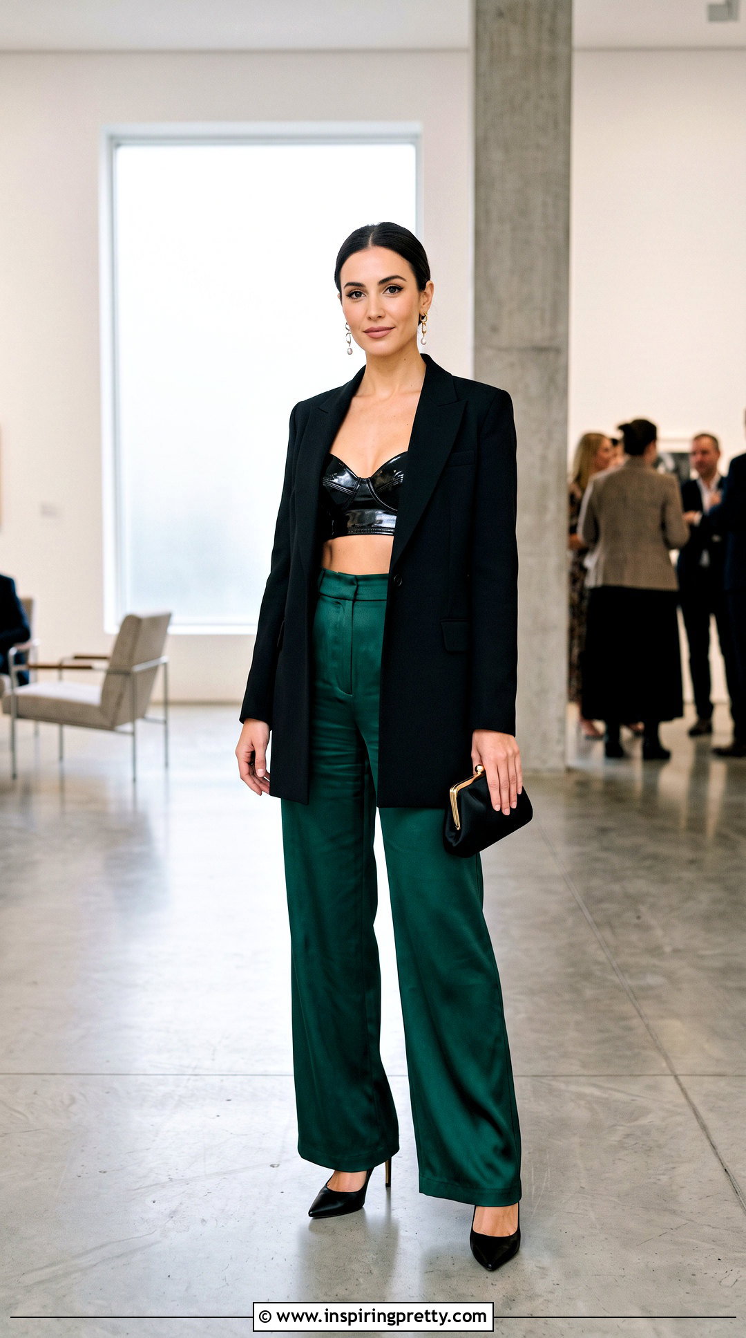 Vinyl Bra Top With Satin Trousers - 25 Vinyl Bra Top outfit ideas