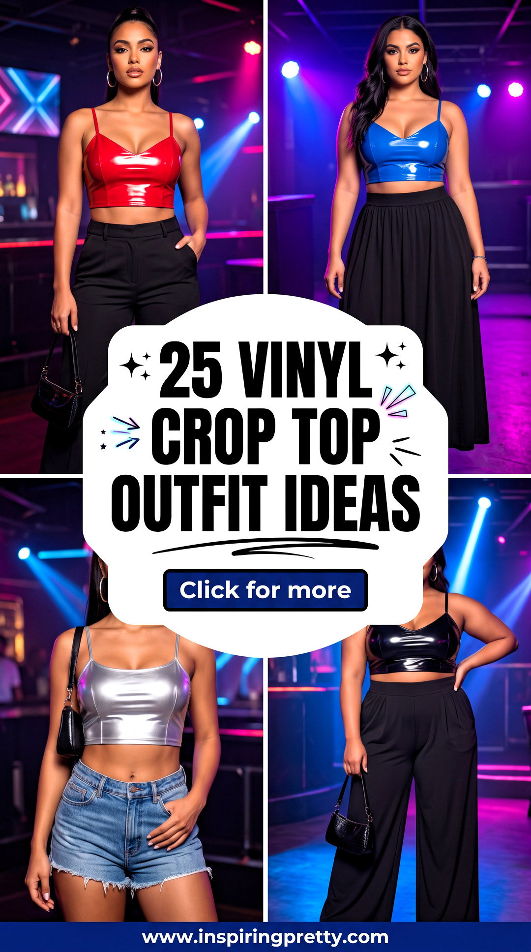25 Vinyl Crop Top Outfit Ideas for Bold Night-Out Style - 25 Vinyl Crop Top Outfit Ideas for Bold Night-Out Style