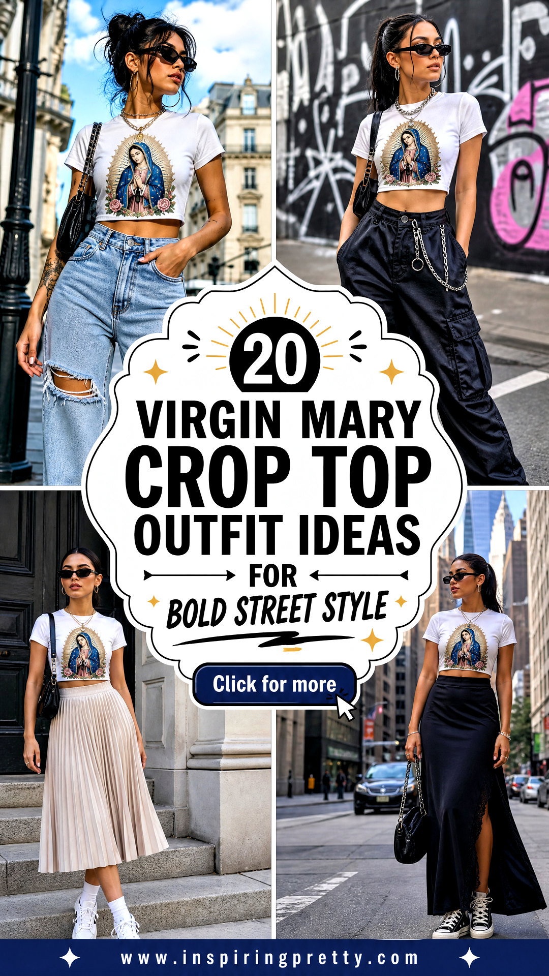 20 Virgin Mary Crop Top Outfit Ideas for Bold Street Style - 20 Virgin Mary Crop Top Outfit Ideas for Bold Street Style