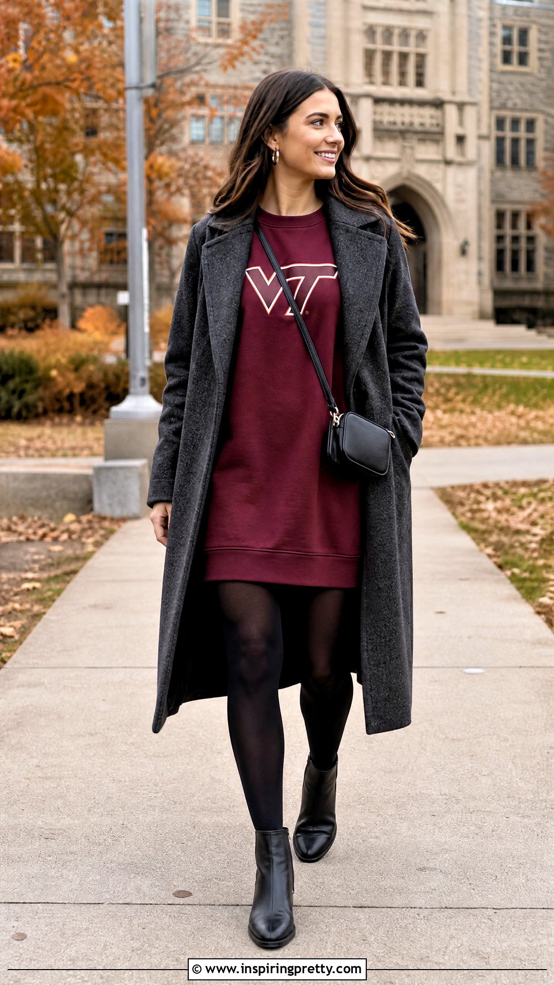 Virginia Tech Sweatshirt Dress With Ankle Boots - 20 virginia tech women's tops & dresses
