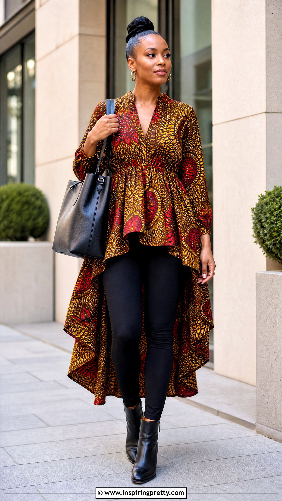 Vitenge High Low Top With Leggings - 20 Vitenge Tops For Women