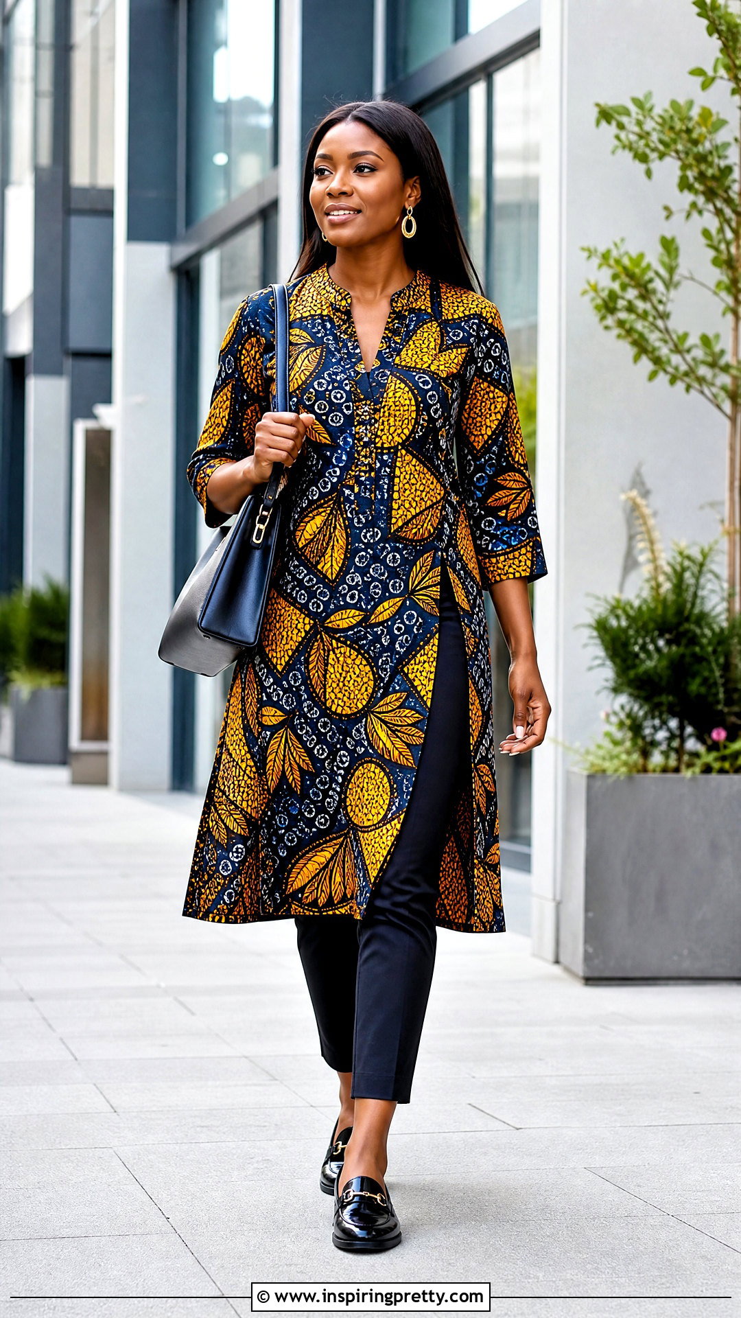 Vitenge Tunic Top With Slim Pants - 20 Vitenge Tops For Women