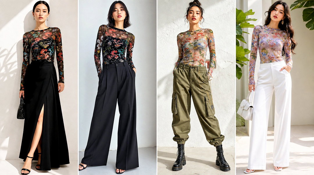 20 Vivienne Tam Mesh Top Outfit Ideas for Bold Artful Style