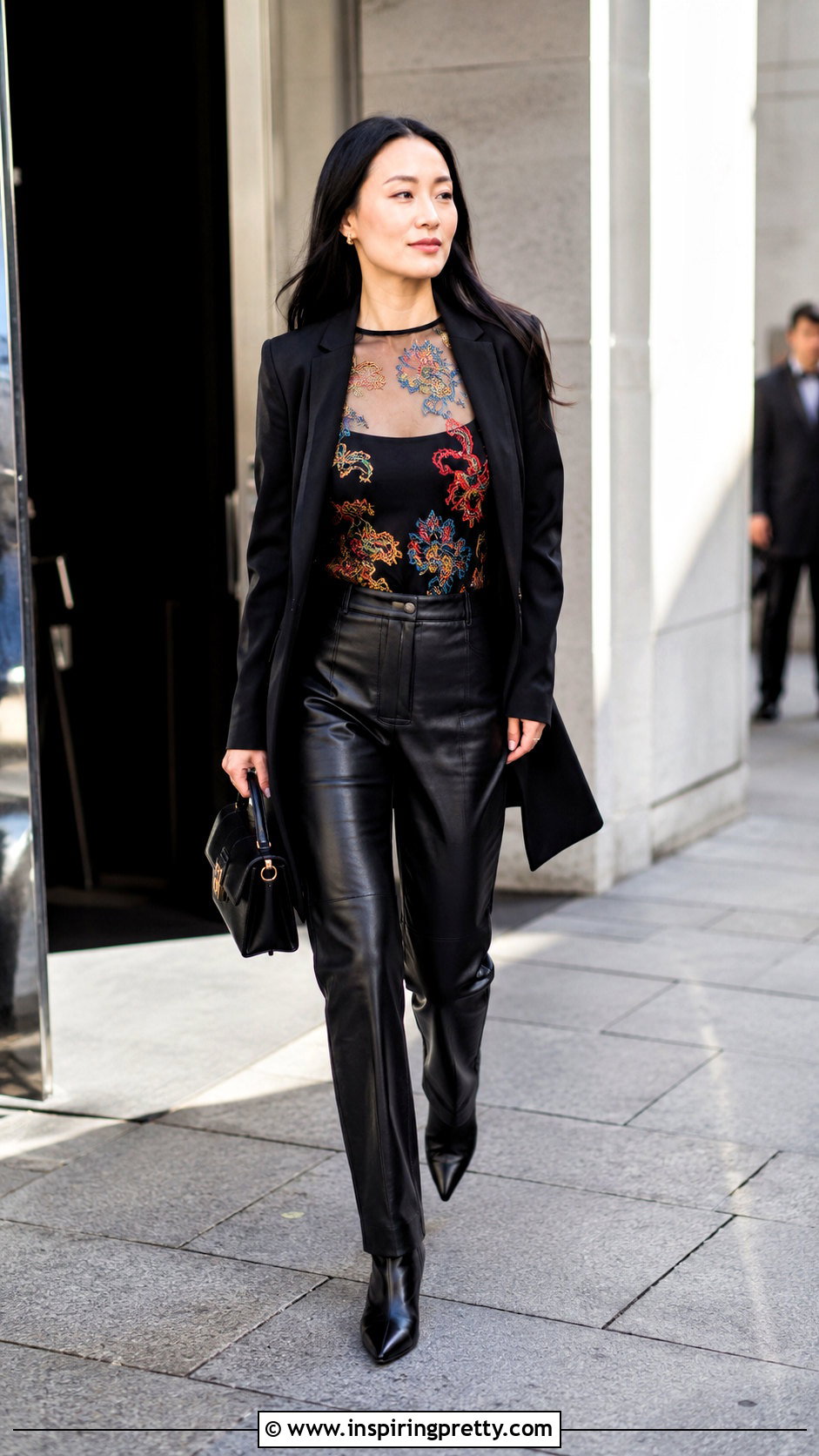 Vivienne Tam Mesh Top With Leather Pants - 20 vivienne tam mesh top outfit ideas