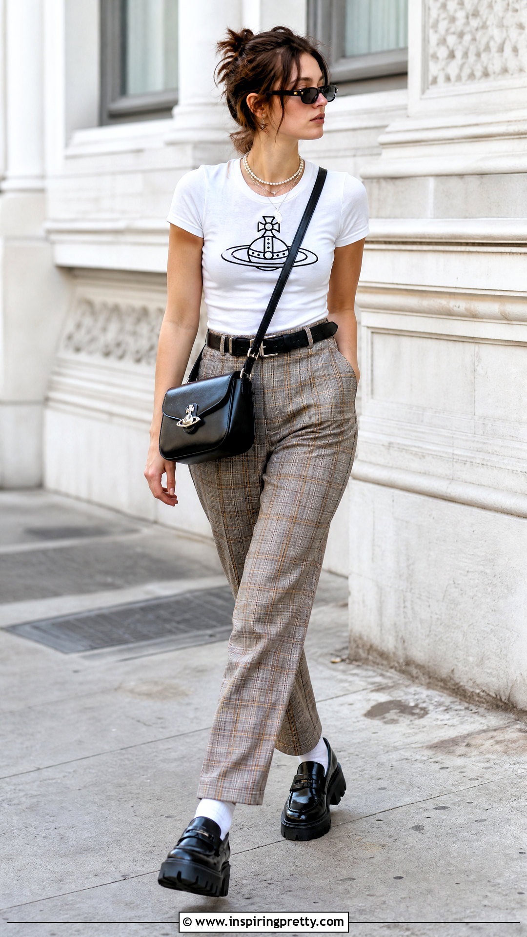 Vivienne Westwood Graphic Top With Plaid Pants - 50 vivienne westwood top outfit ideas