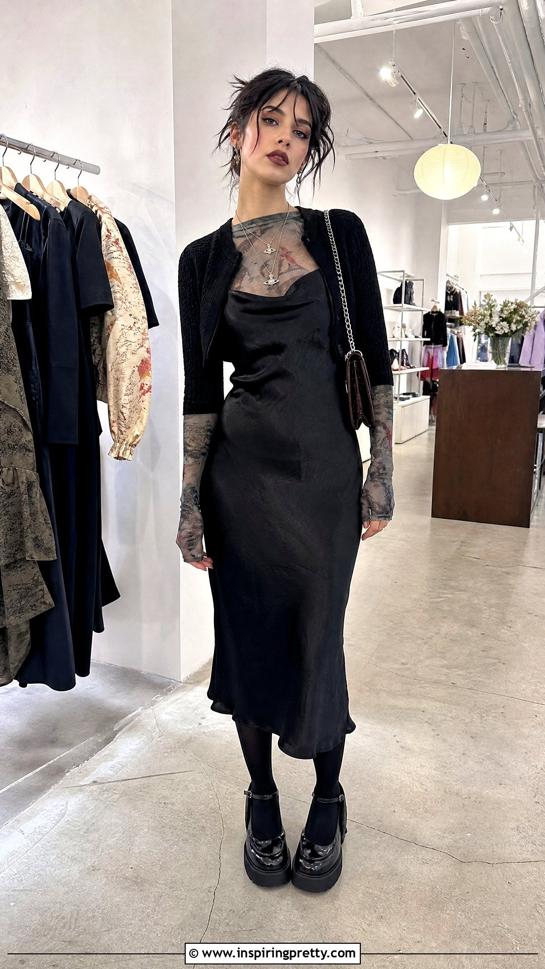 Vivienne Westwood Mesh Top Under A Slip Dress - 20 vivienne westwood mesh top outfit ideas