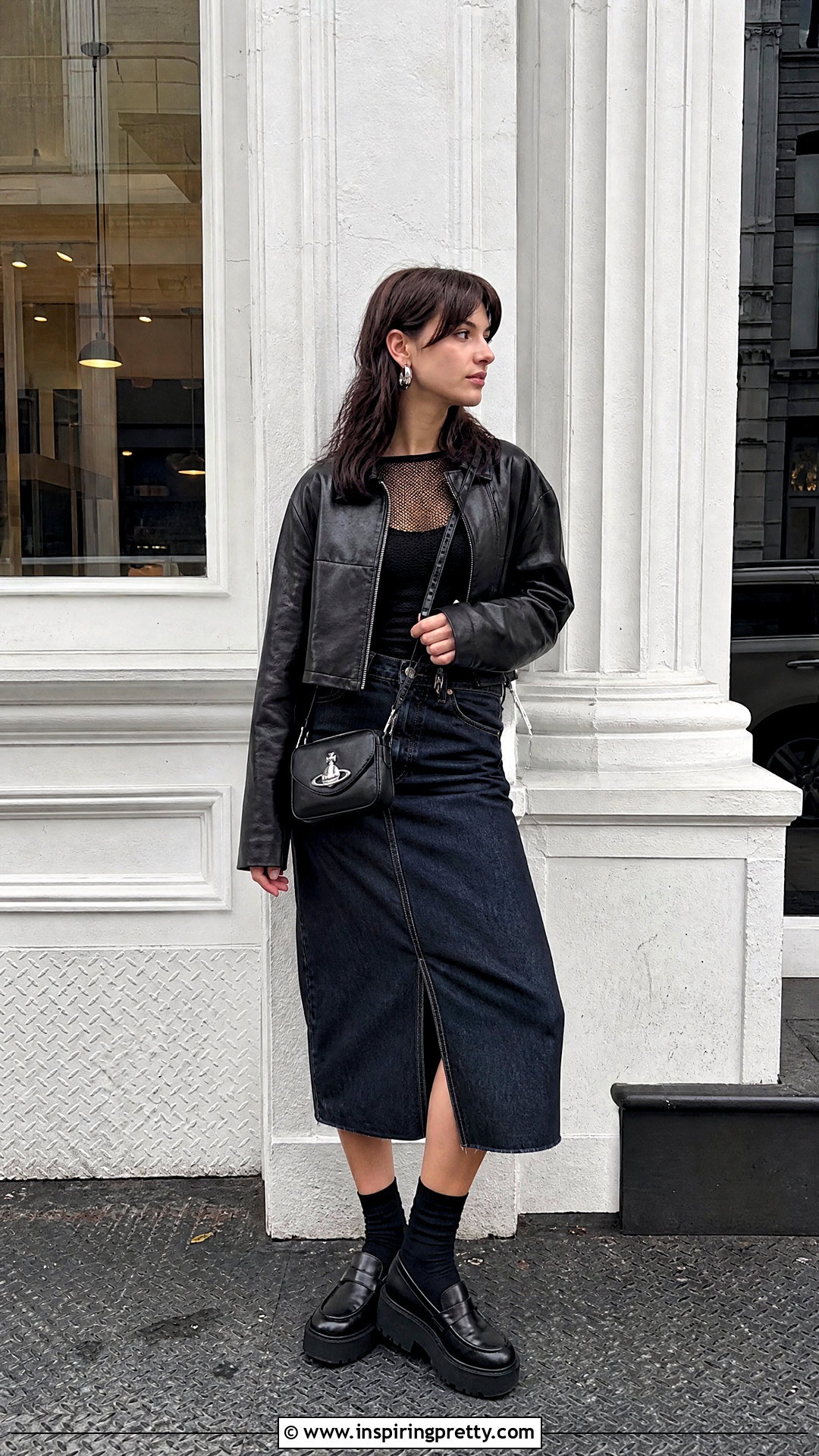 Vivienne Westwood Mesh Top With Denim Skirt - 50 vivienne westwood top outfit ideas
