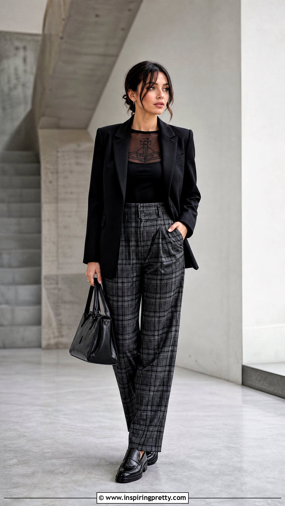 Vivienne Westwood Mesh Top With Plaid Trousers - 20 vivienne westwood mesh top outfit ideas