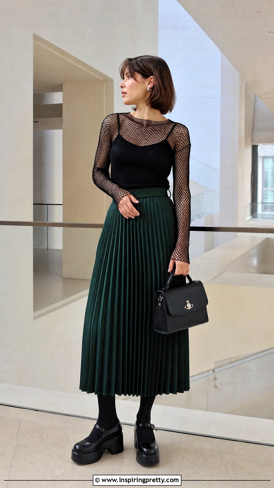 Vivienne Westwood Mesh Top With Pleated Midi Skirt - 20 vivienne westwood mesh top outfit ideas