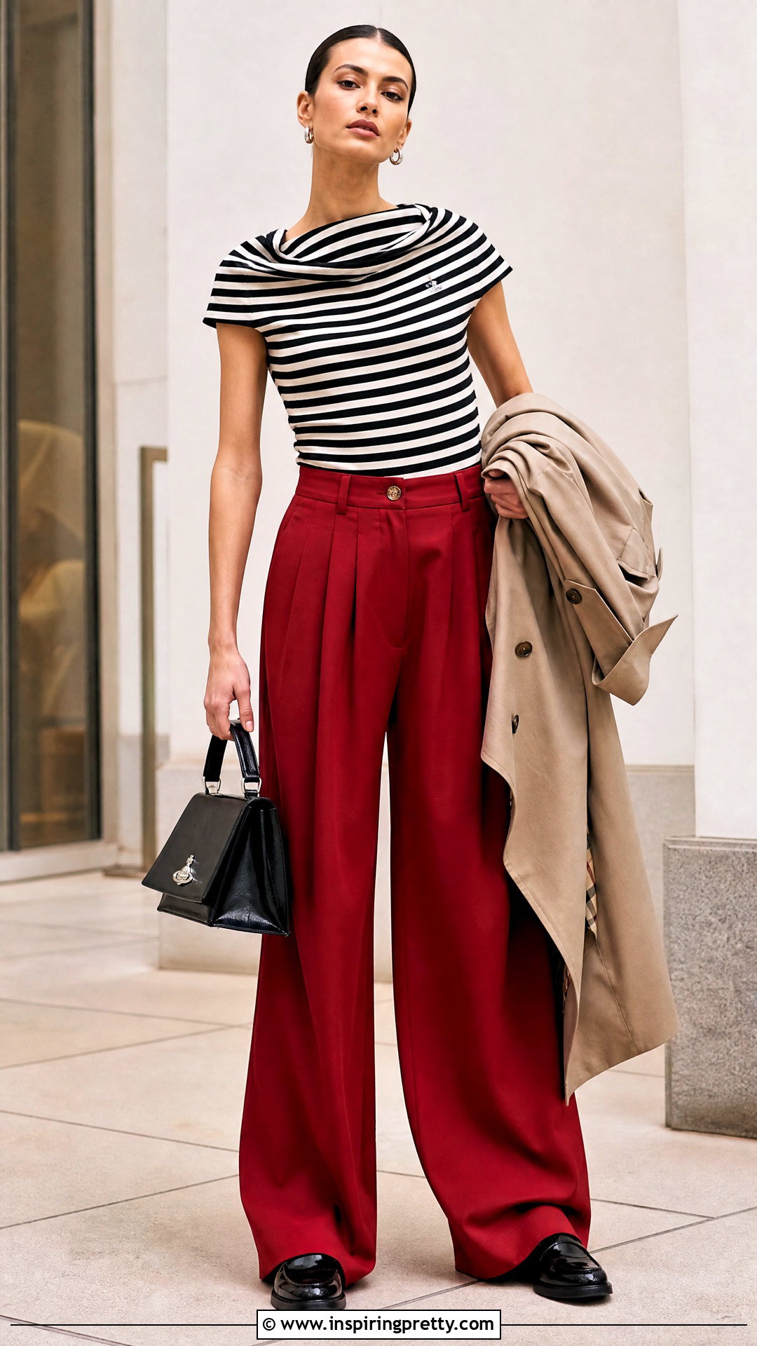 Vivienne Westwood Striped Top With Red Trousers - 50 vivienne westwood top outfit ideas
