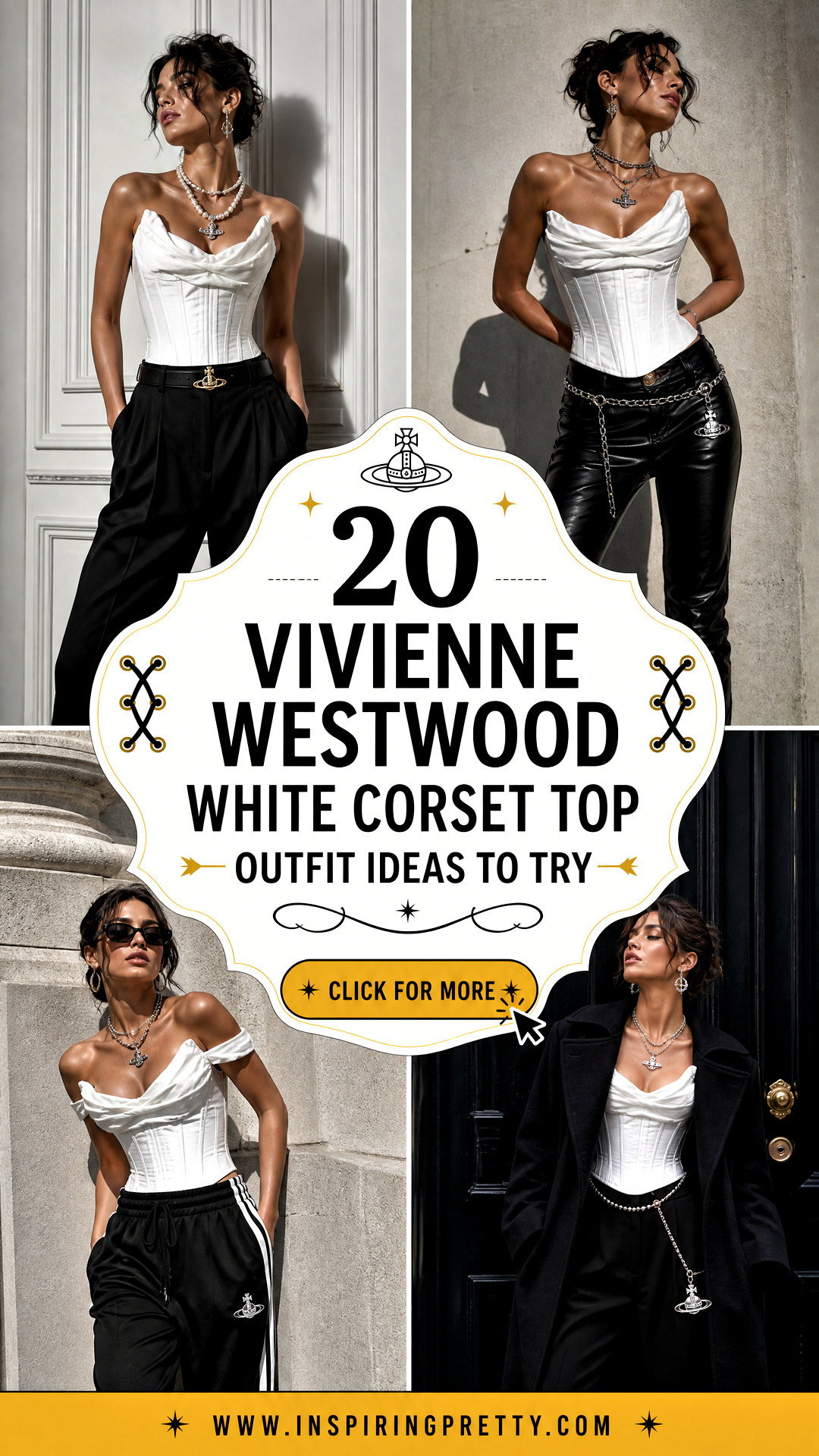 20 Vivienne Westwood White Corset Top Outfit Ideas to Try - 20 Vivienne Westwood White Corset Top Outfit Ideas to Try