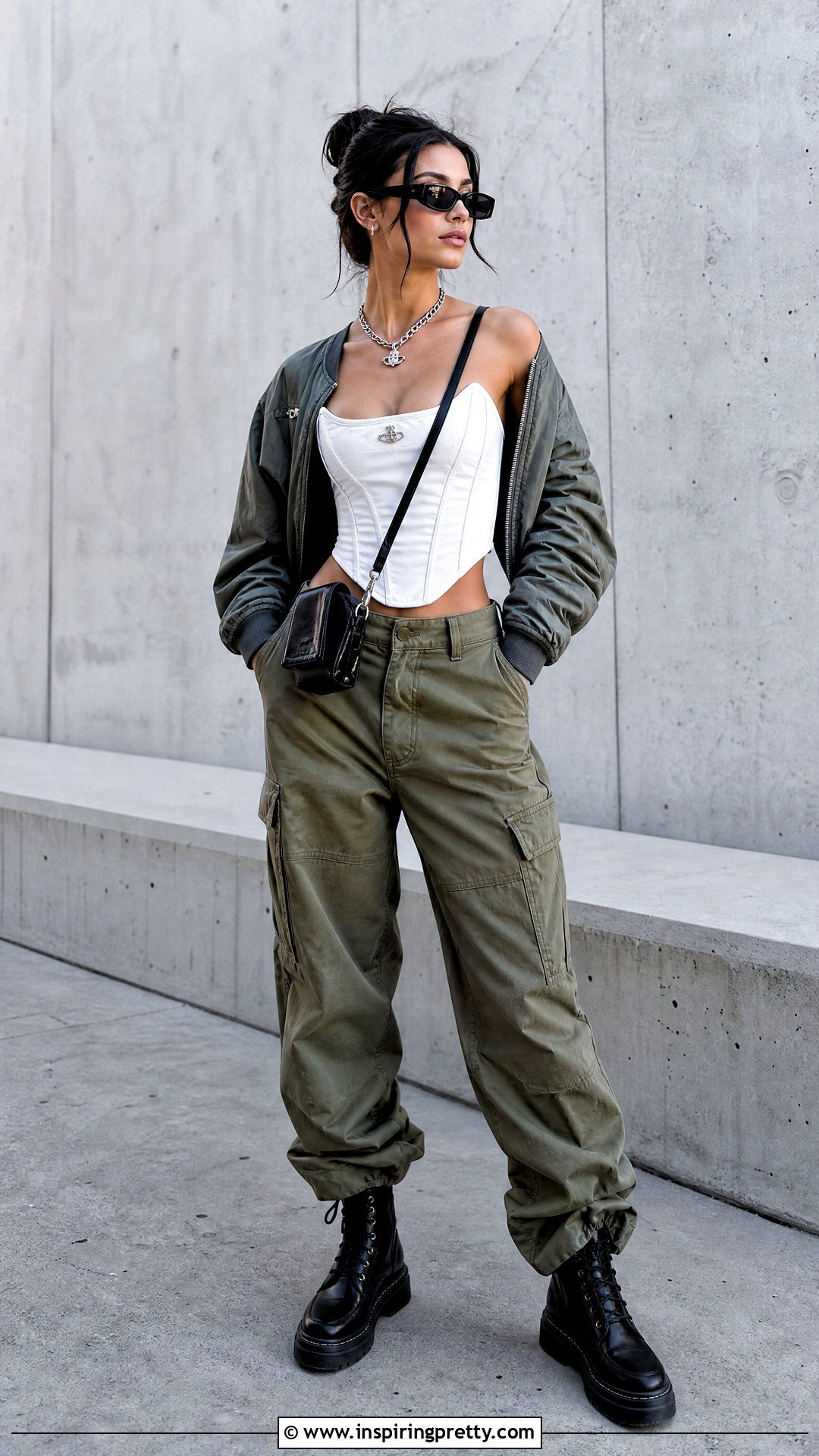 Vivienne Westwood White Corset Top With Cargo Pants - 20 vivienne westwood white corset top outfit ideas