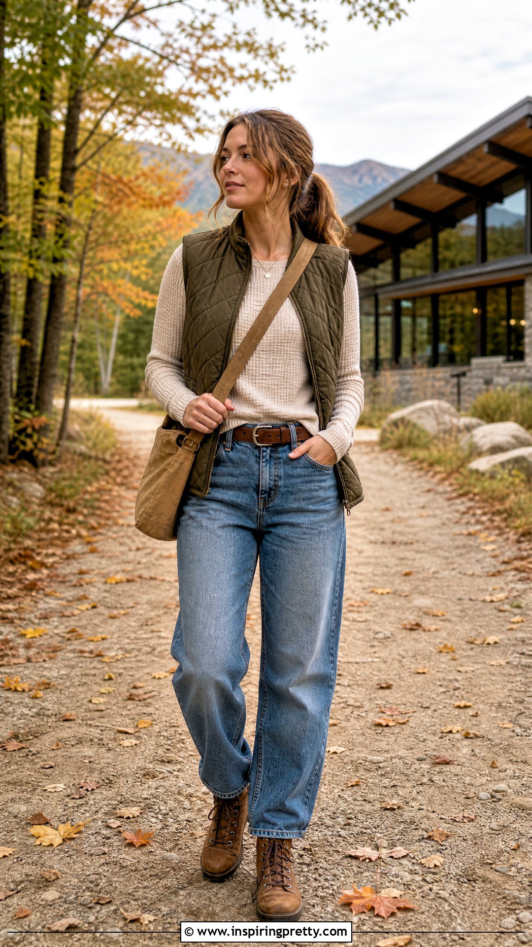 Waffle Knit Thermal Top With Baggy Jeans - 50 tops to wear with baggy jeans