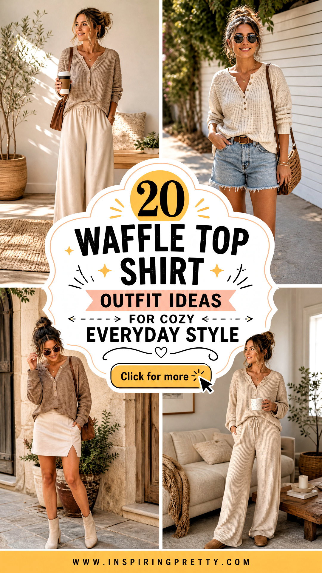 20 Waffle Top Shirt Outfit Ideas for Cozy Everyday Style - 20 Waffle Top Shirt Outfit Ideas for Cozy Everyday Style