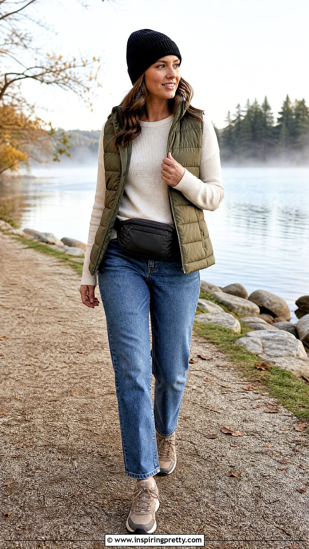 Waffle Top With Puffer Vest Outfit - 20 Waffle Top Shirt outfit ideas
