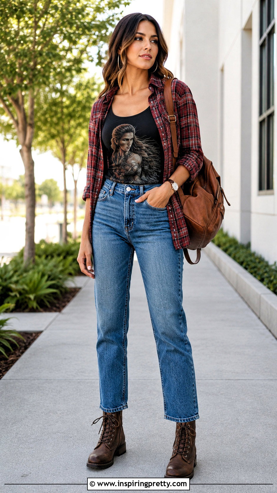 Warrior Tank Top With A Plaid Shirt And Jeans - 20 warrior tank top outfit ideas