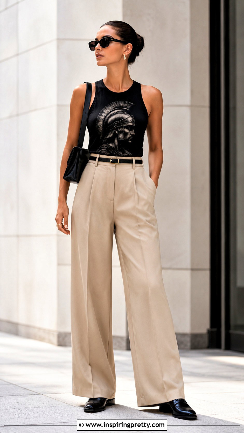 Warrior Tank Top With Wide Leg Trousers - 20 warrior tank top outfit ideas