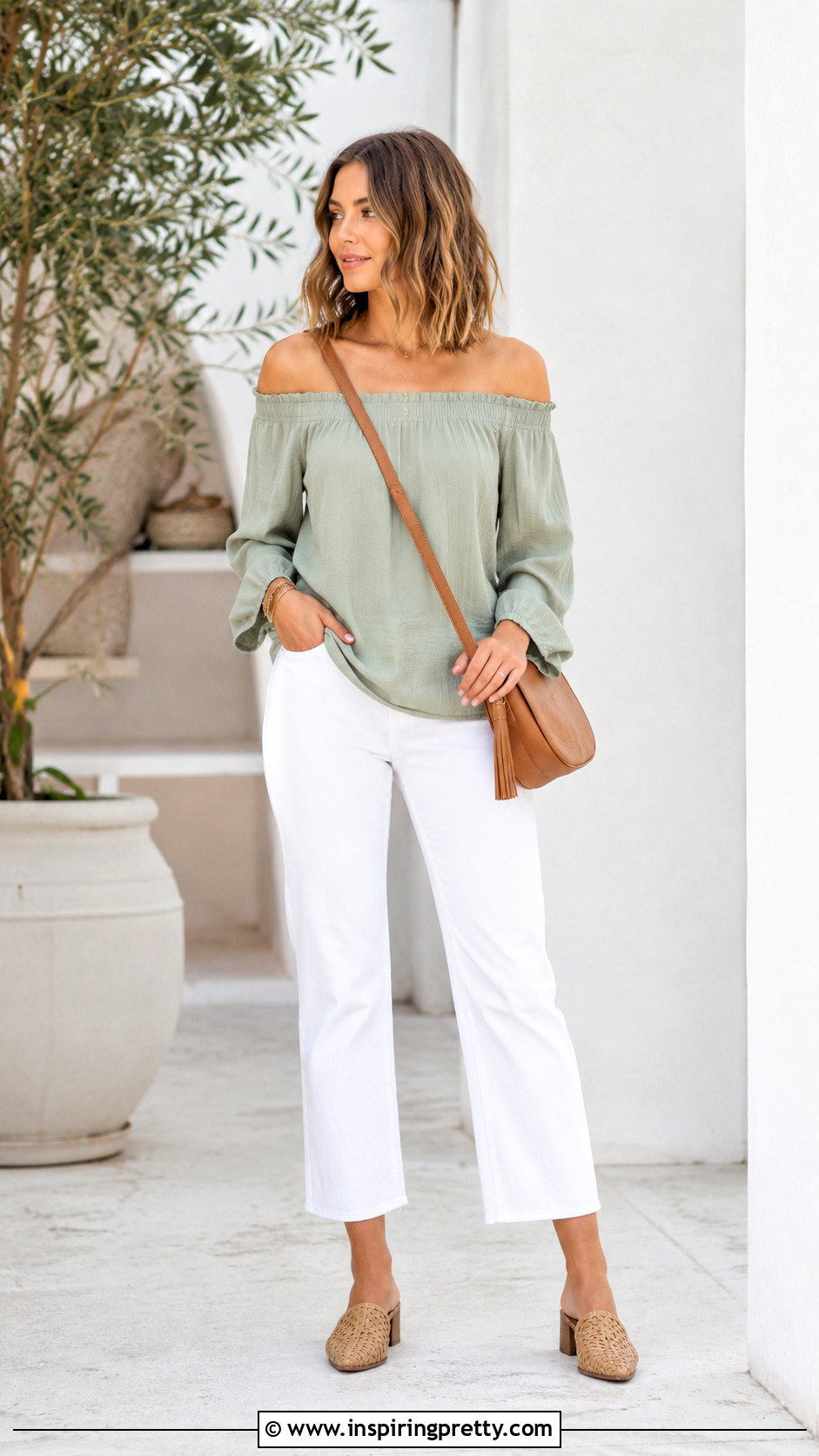 Wavy Lob For Off Shoulder Tops - 50 hairstyles for off shoulder tops