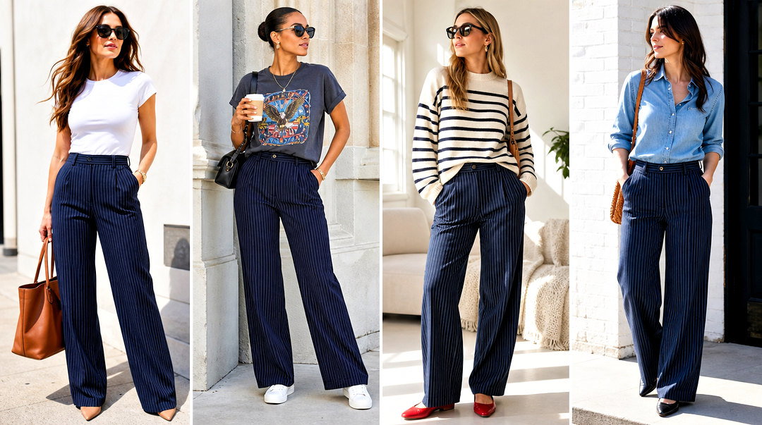 20 Ways: What Top to Wear With Pinstripe Pants for Workday Style
