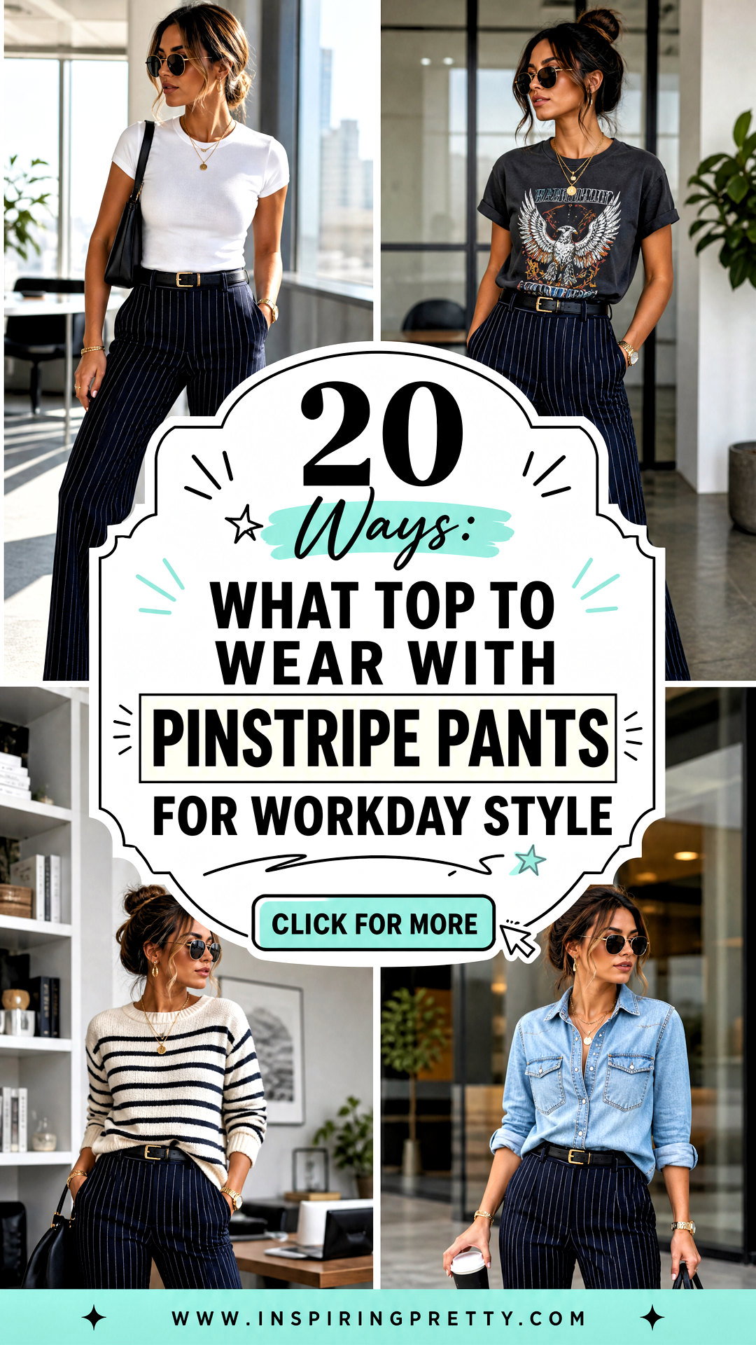 20 Ways What Top to Wear With Pinstripe Pants for Workday Style - 20 Ways: What Top to Wear With Pinstripe Pants for Workday Style