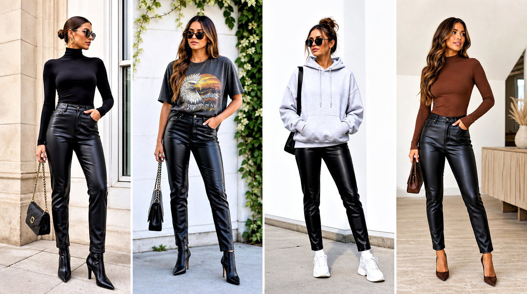 20 Ways: What Tops Go With Leather Pants for Chic Looks