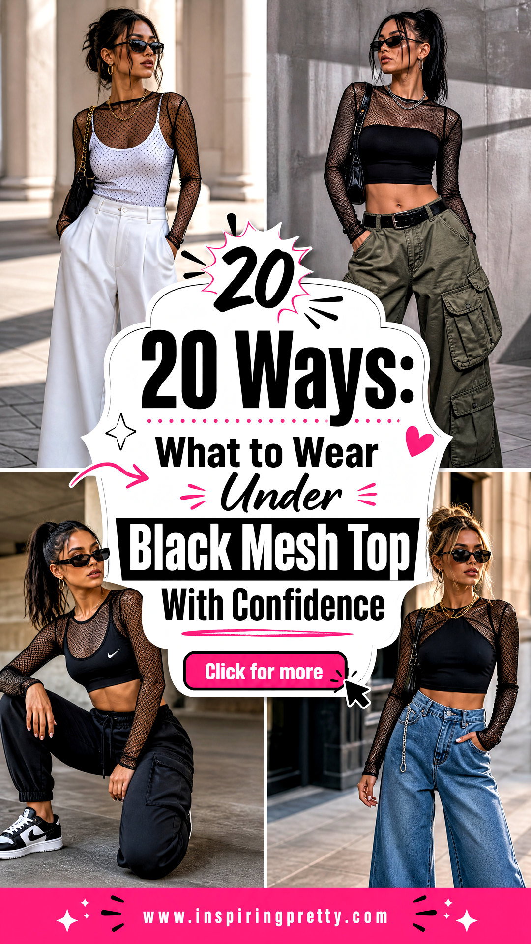 20 Ways What to Wear Under Black Mesh Top With Confidence - 20 Ways: What to Wear Under Black Mesh Top With Confidence