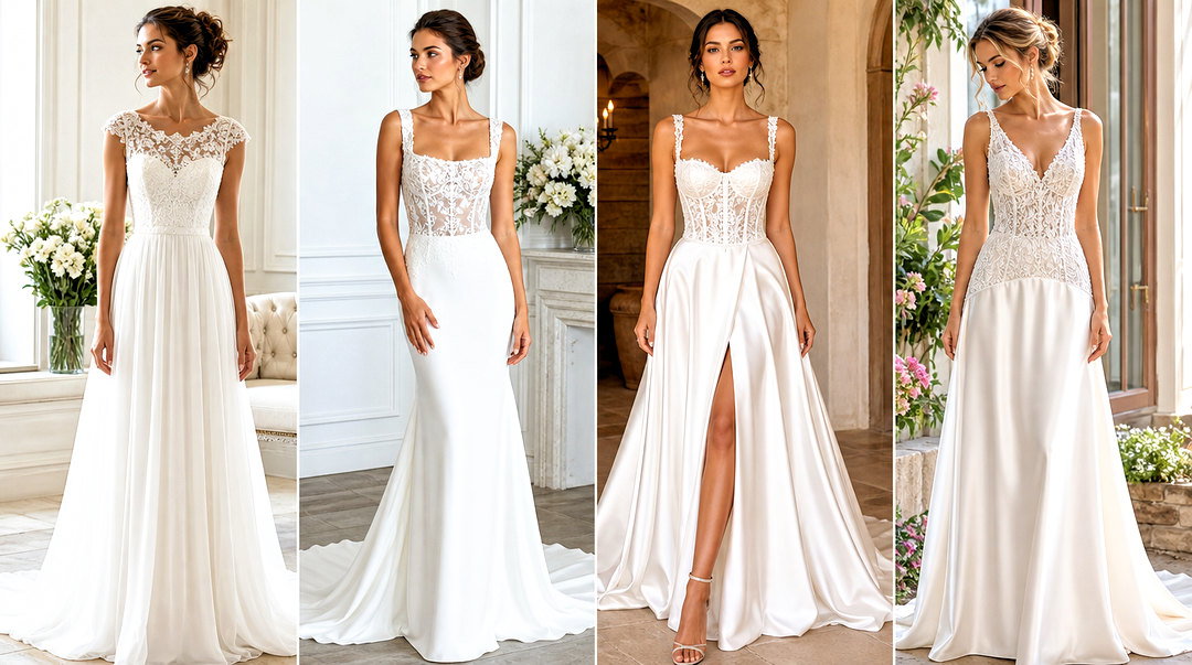 25 Wedding Dresses Lace Top Plain Skirts Brides Will Love