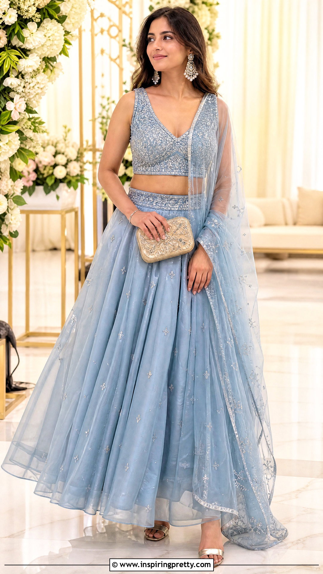 Wedding Guest Crop Top Lehenga - 50 crop top lehenga outfit ideas