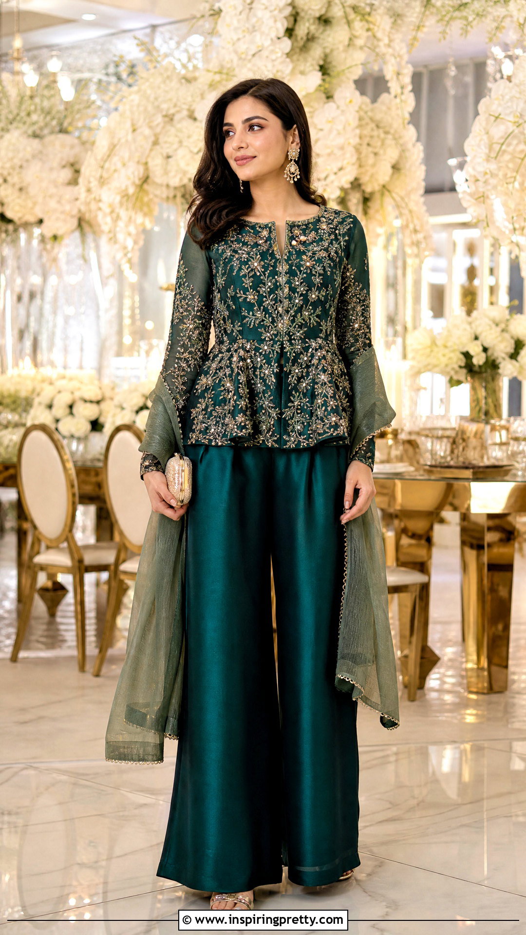 Wedding Guest Peplum Top With Palazzo Pants - 50 peplum top with plazo outfit ideas