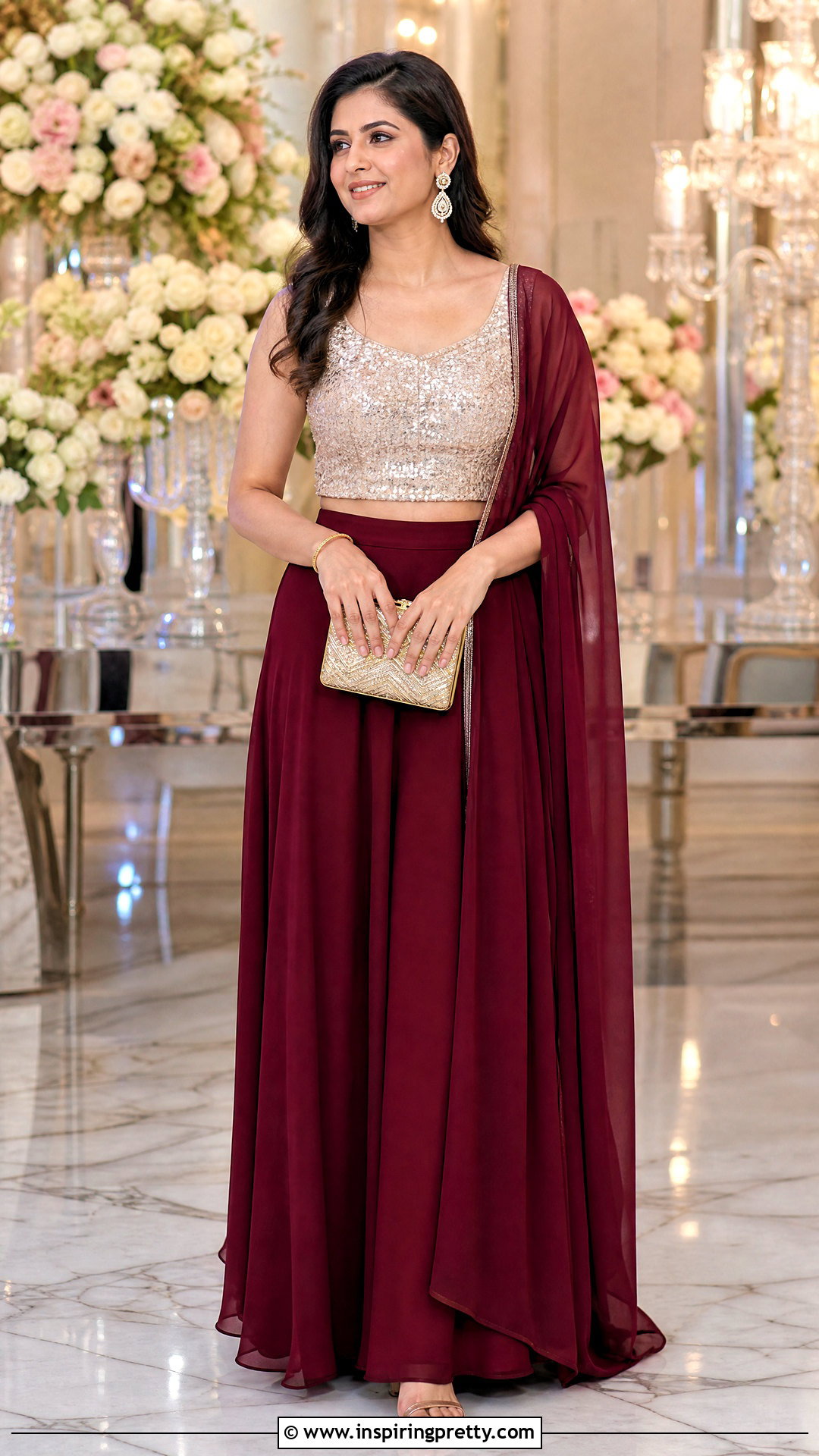 Wedding Guest Skirt With Sequin Top - 50 traditional skirt and top outfits