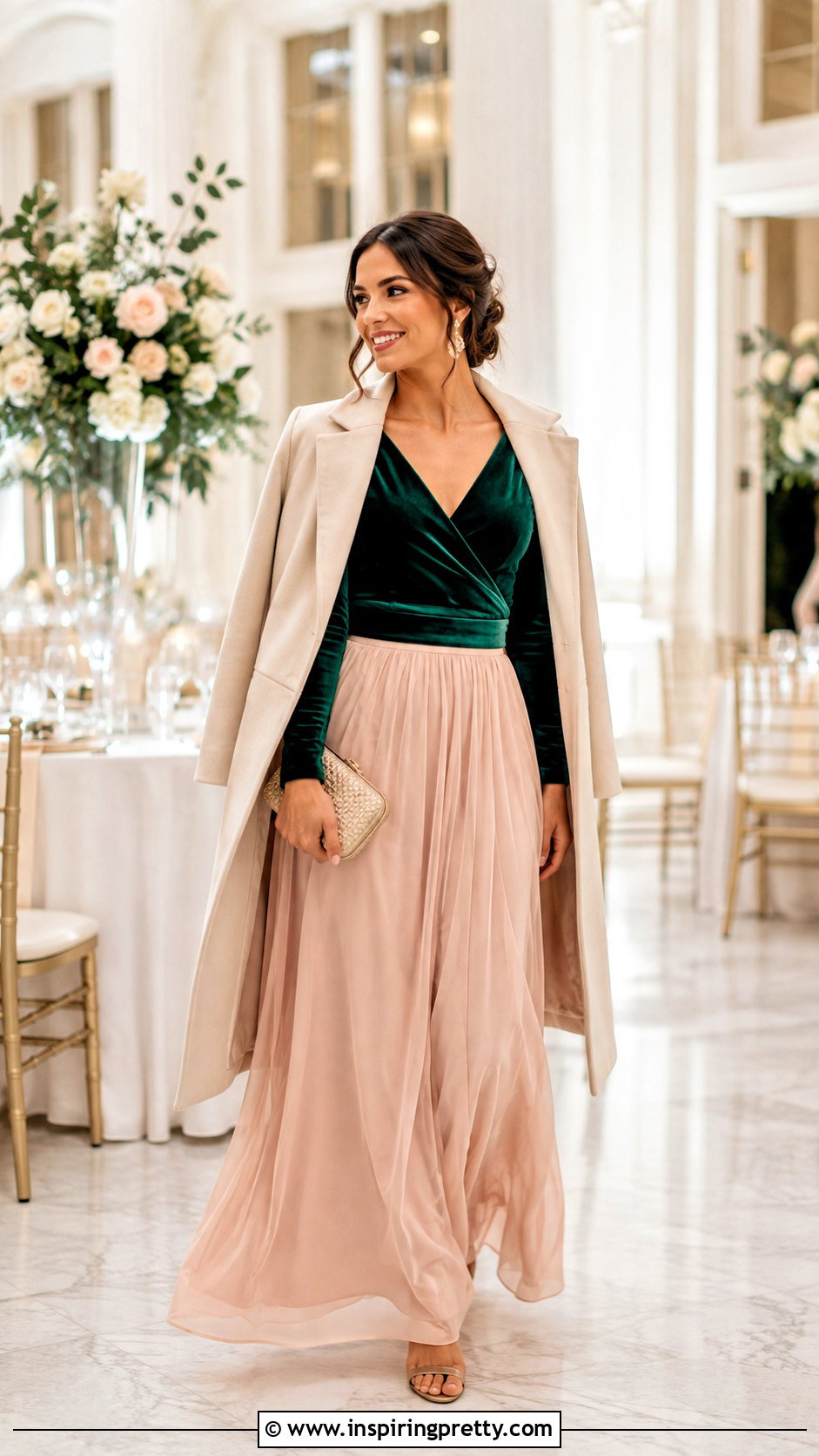Wedding Guest Velvet Top With Maxi Skirt - 50 velvet tops for women
