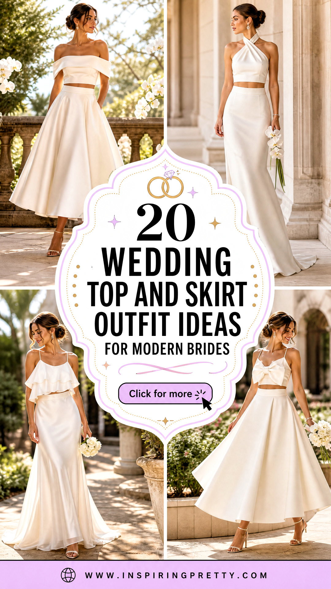20 Wedding Top and Skirt Outfit Ideas for Modern Brides - 20 Wedding Top and Skirt Outfit Ideas for Modern Brides