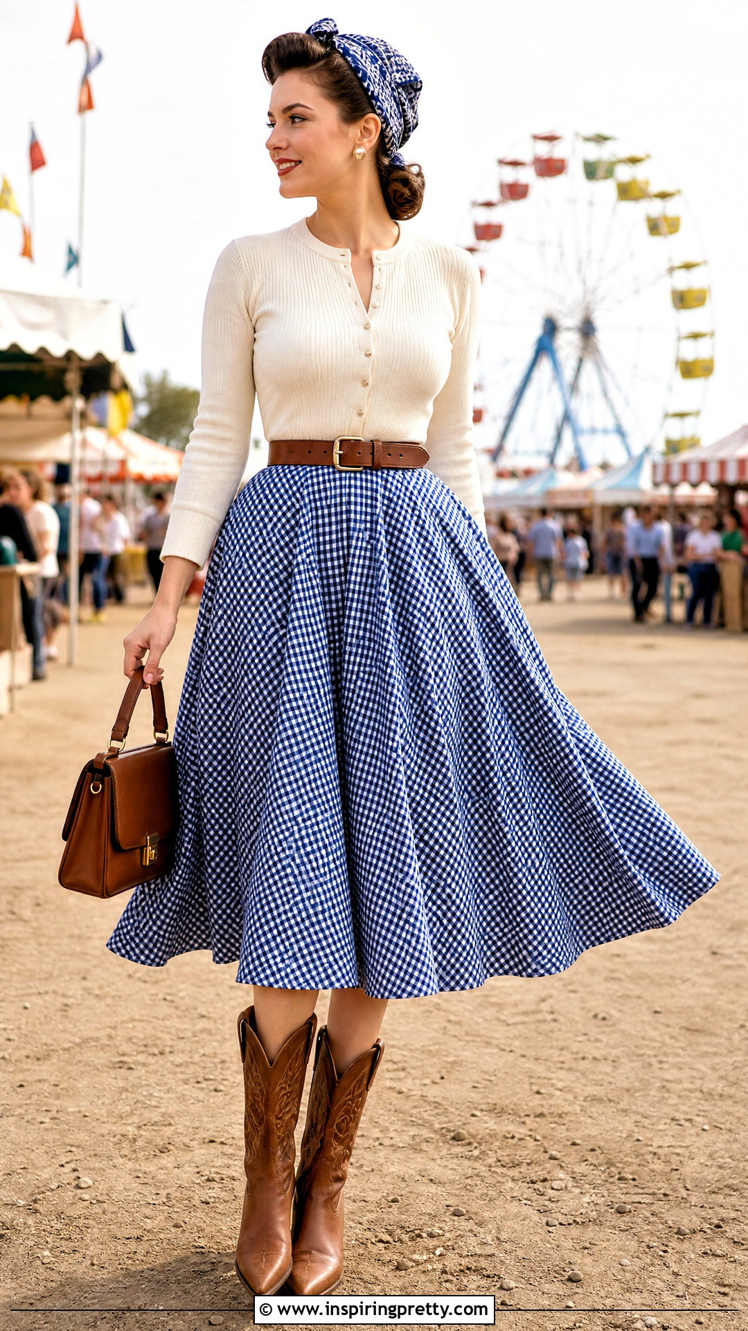 Western Circle Skirt And Fitted Cardigan Top - 50 western skirt and top outfit ideas