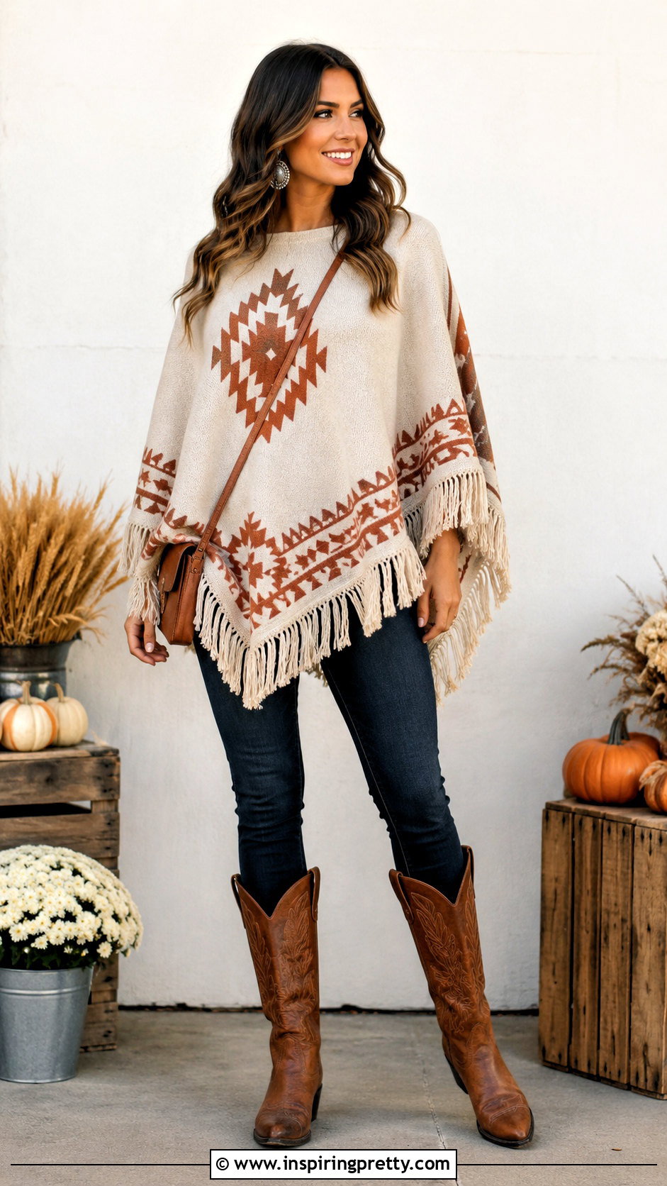 Western Poncho Top With Skinny Jeans - 50 western tops designs for jeans
