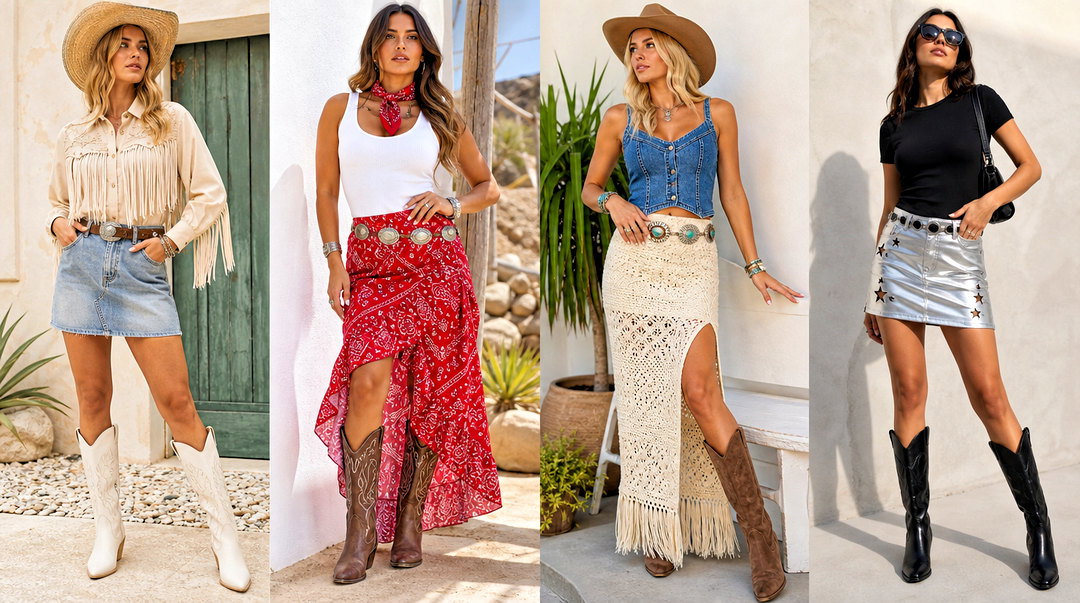 50 Western Skirt and Top Outfit Ideas for Bold Cowgirl Style