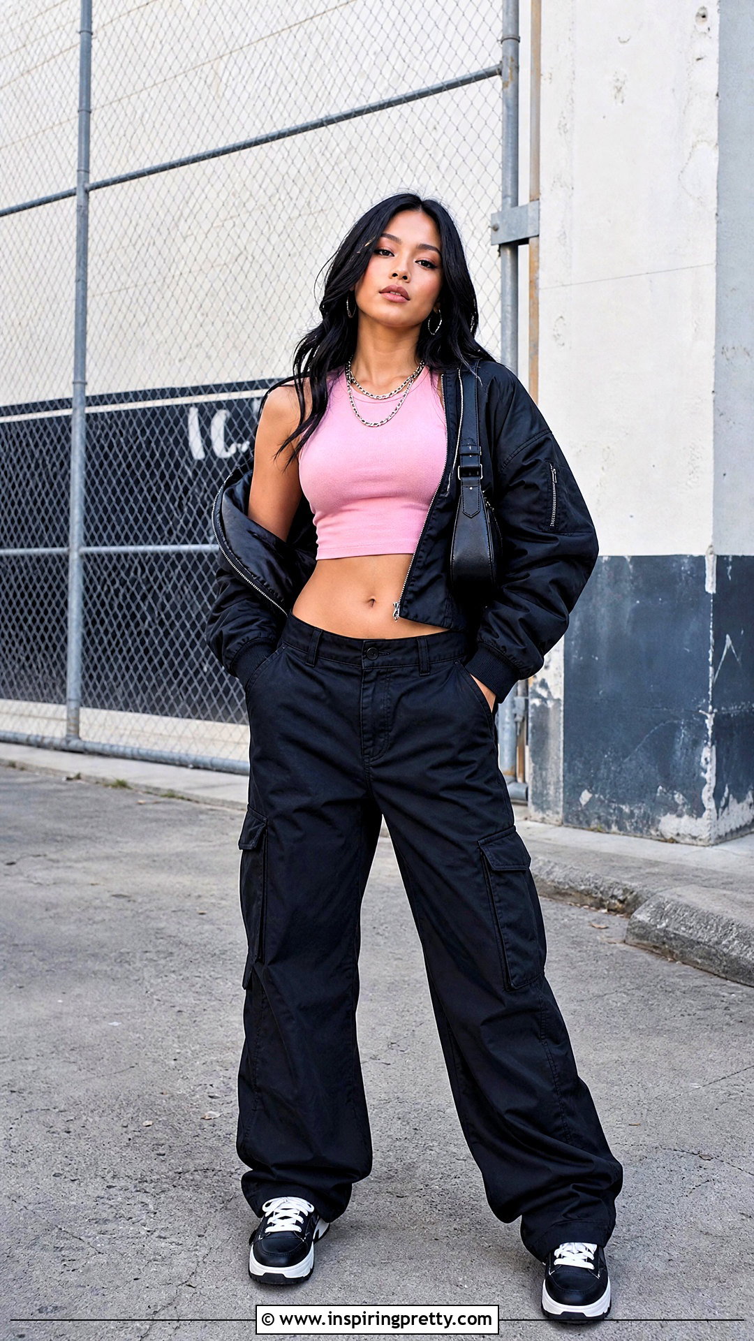 Wet Seal Pink Top With Black Cargo Pants - 20 wet seal pink top outfit ideas