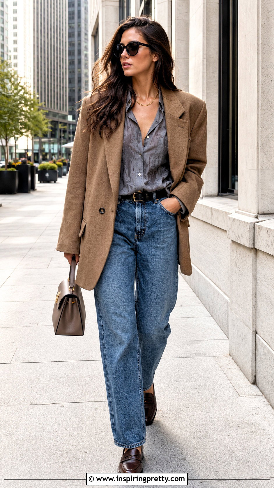 Wet Shirt Top Under Oversized Blazer - 25 wet shirt top outfit ideas