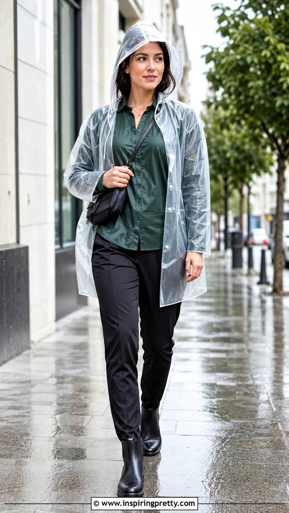 Wet Shirt Top With Raincoat and Boots - 25 wet shirt top outfit ideas