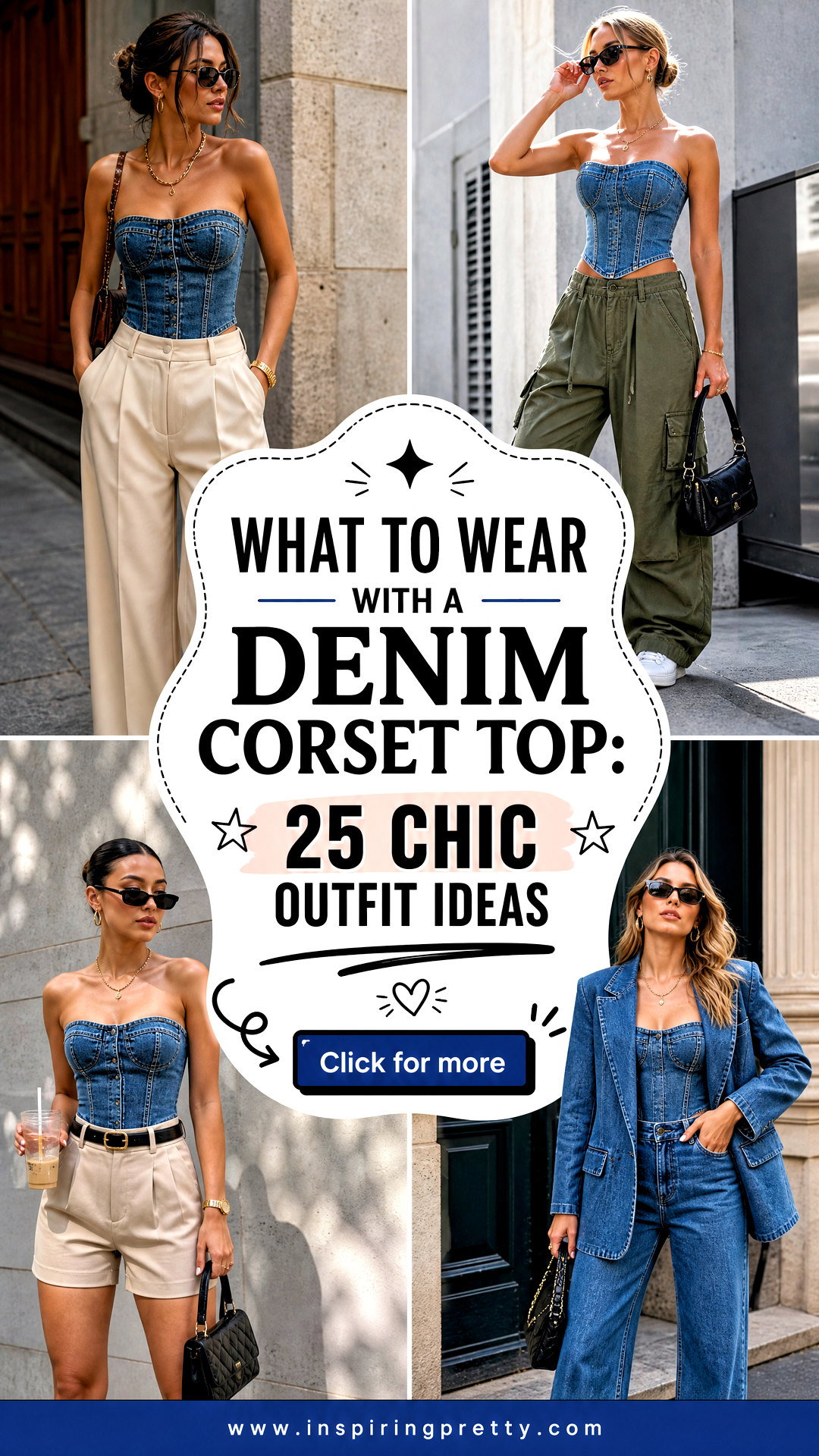 What To Wear With a Denim Corset Top 25 Chic Outfit Ideas - What To Wear With a Denim Corset Top: 25 Chic Outfit Ideas