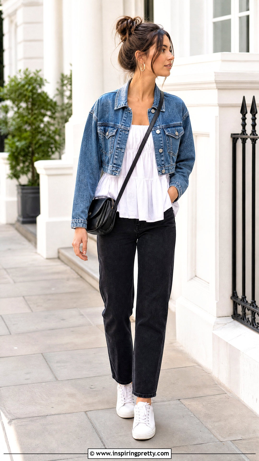 White Babydoll Top With A Denim Jacket - 50 white babydoll top outfit ideas