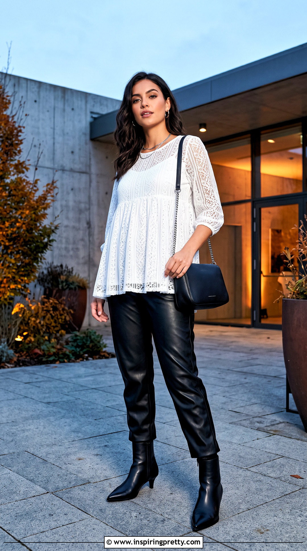 White Babydoll Top With Leather Pants - 50 white babydoll top outfit ideas