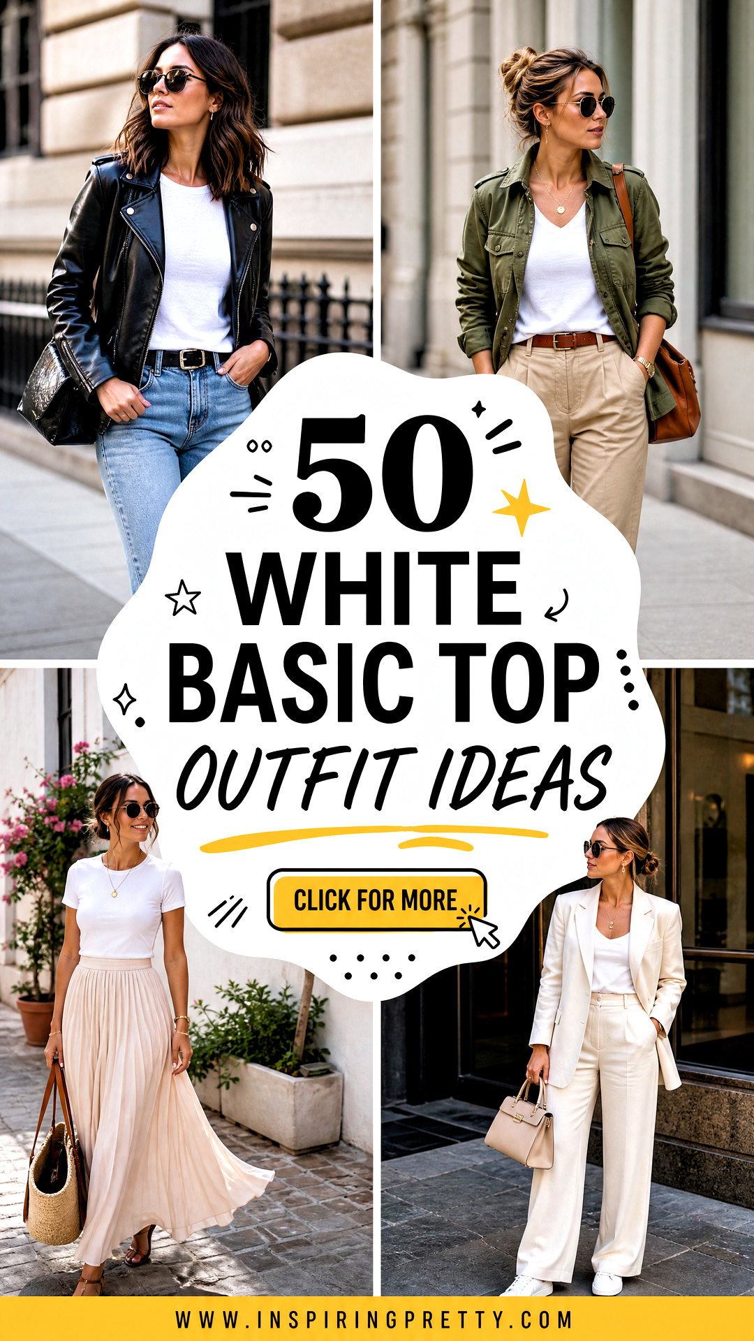 50 White Basic Top Outfit Ideas for Effortless Daily Style - 50 White Basic Top Outfit Ideas for Effortless Daily Style