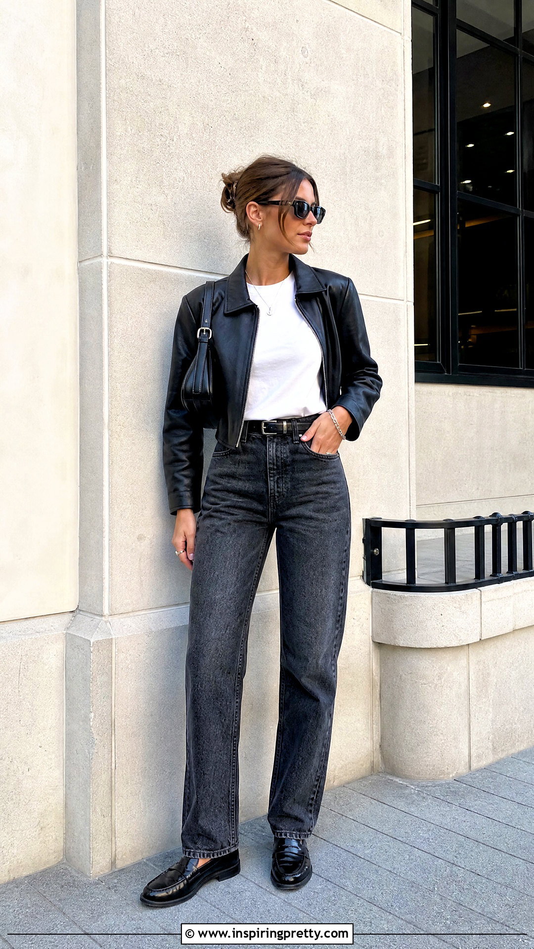 White Basic Top With Gray Jeans - 50 white basic top outfit ideas