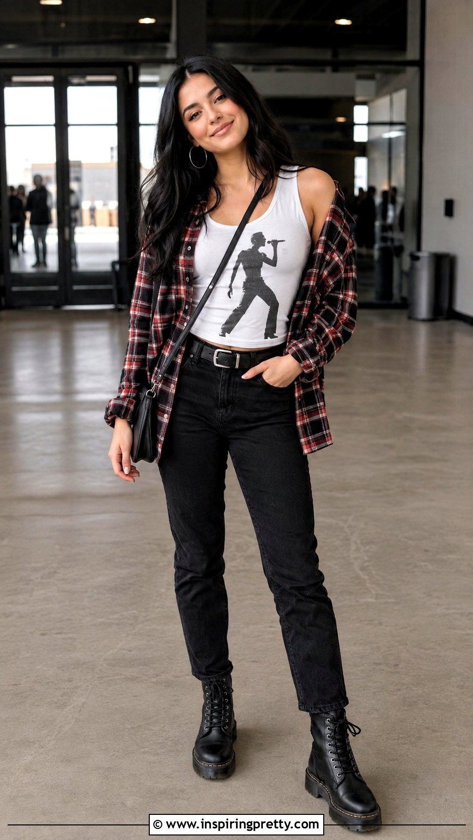 White Benson Boone Tank Top With Red Flannel - 25 benson boone tank top outfit ideas