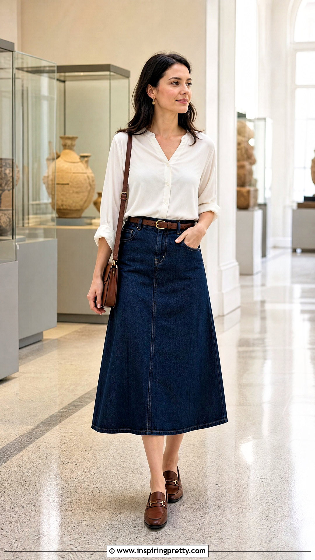 White Blouse And Denim Skirt Outfit - 50 top outfits for women