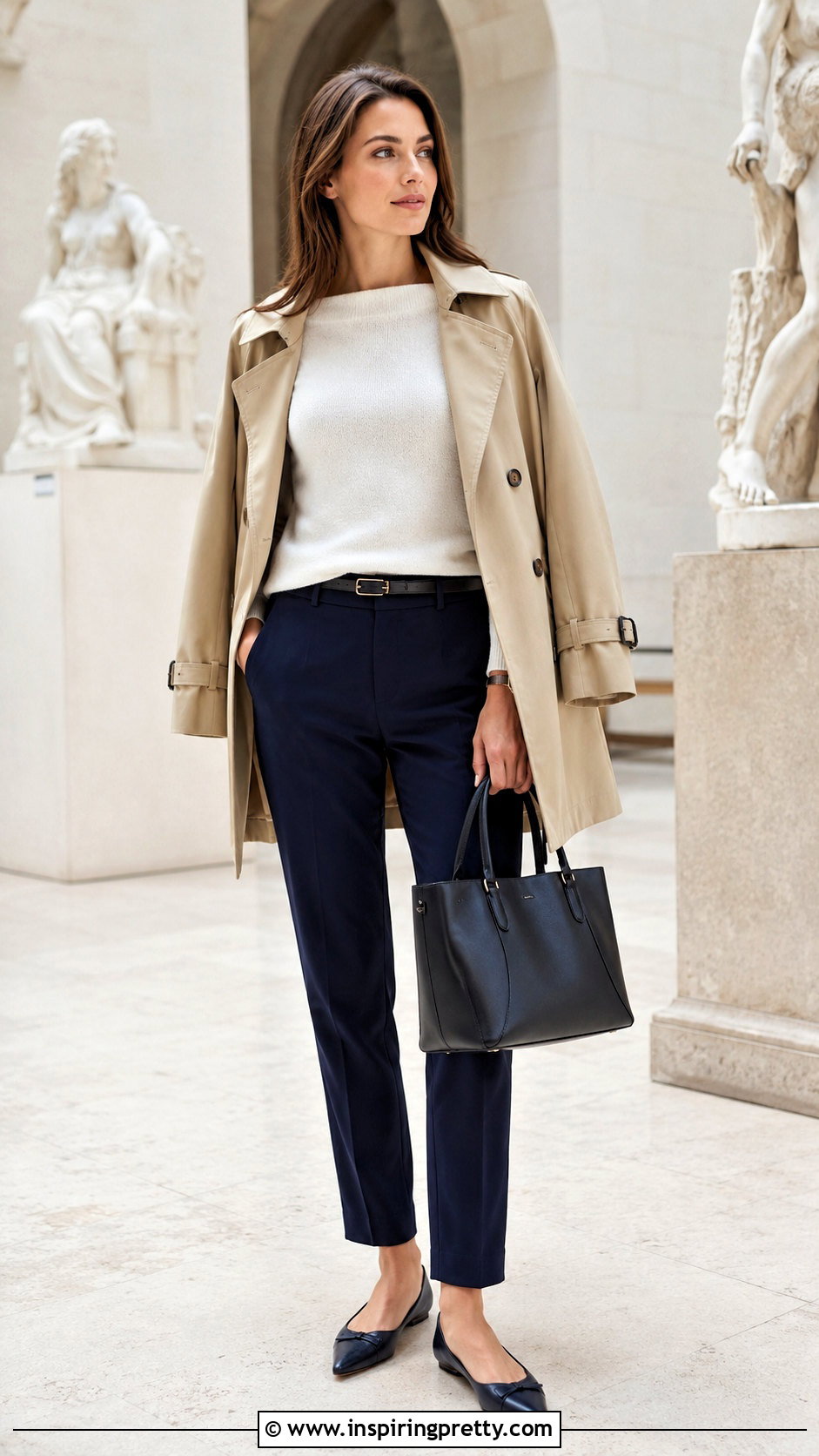 White Boat Neck Top With Cigarette Pants - 50 white tops outfit ideas